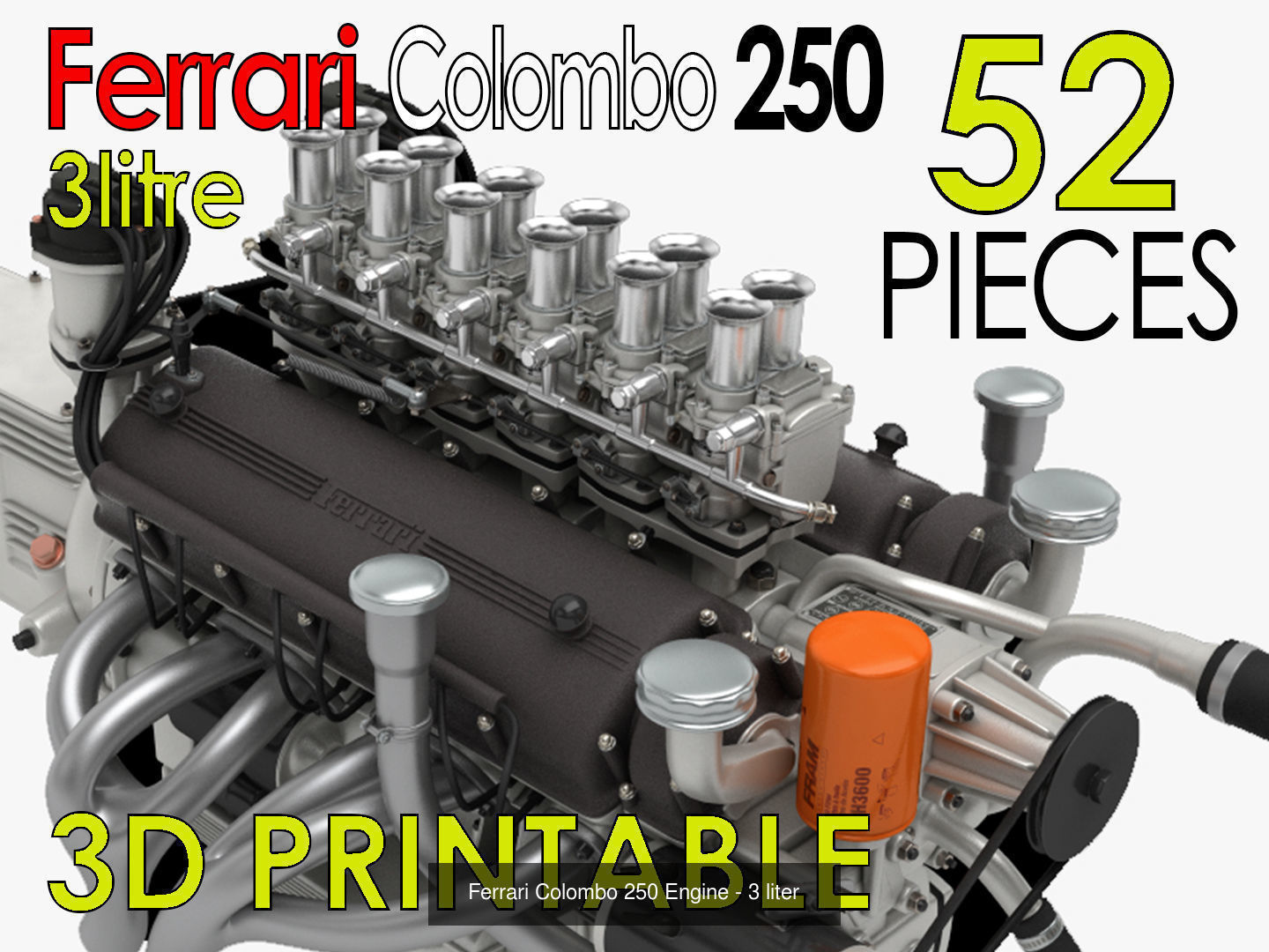 Ferrari Classic Engine Pack - 3D Printable Pack Bundle 3D Model Collection_7