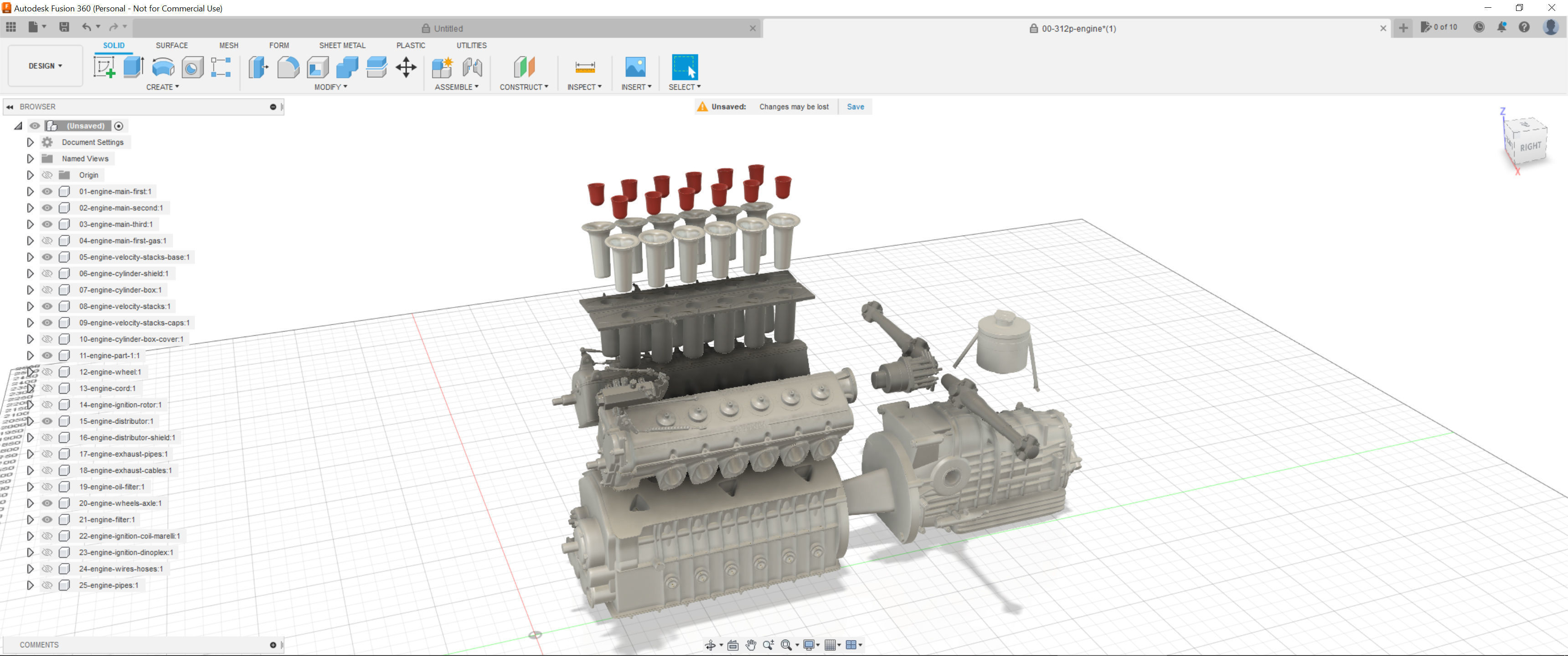 Ferrari Classic Engine Pack - 3D Printable Pack Bundle 3D Model Collection_36