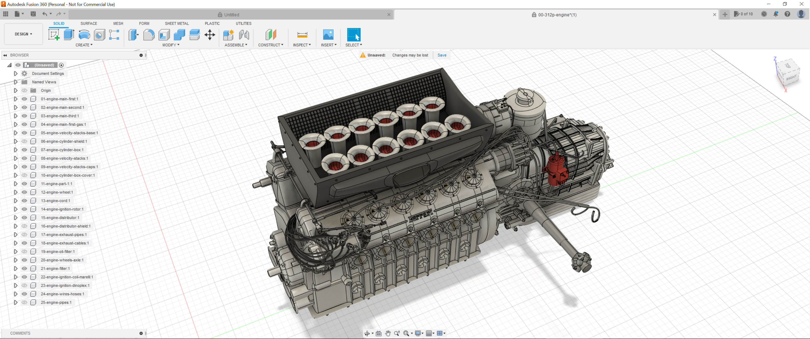 Ferrari Classic Engine Pack - 3D Printable Pack Bundle 3D Model Collection_27