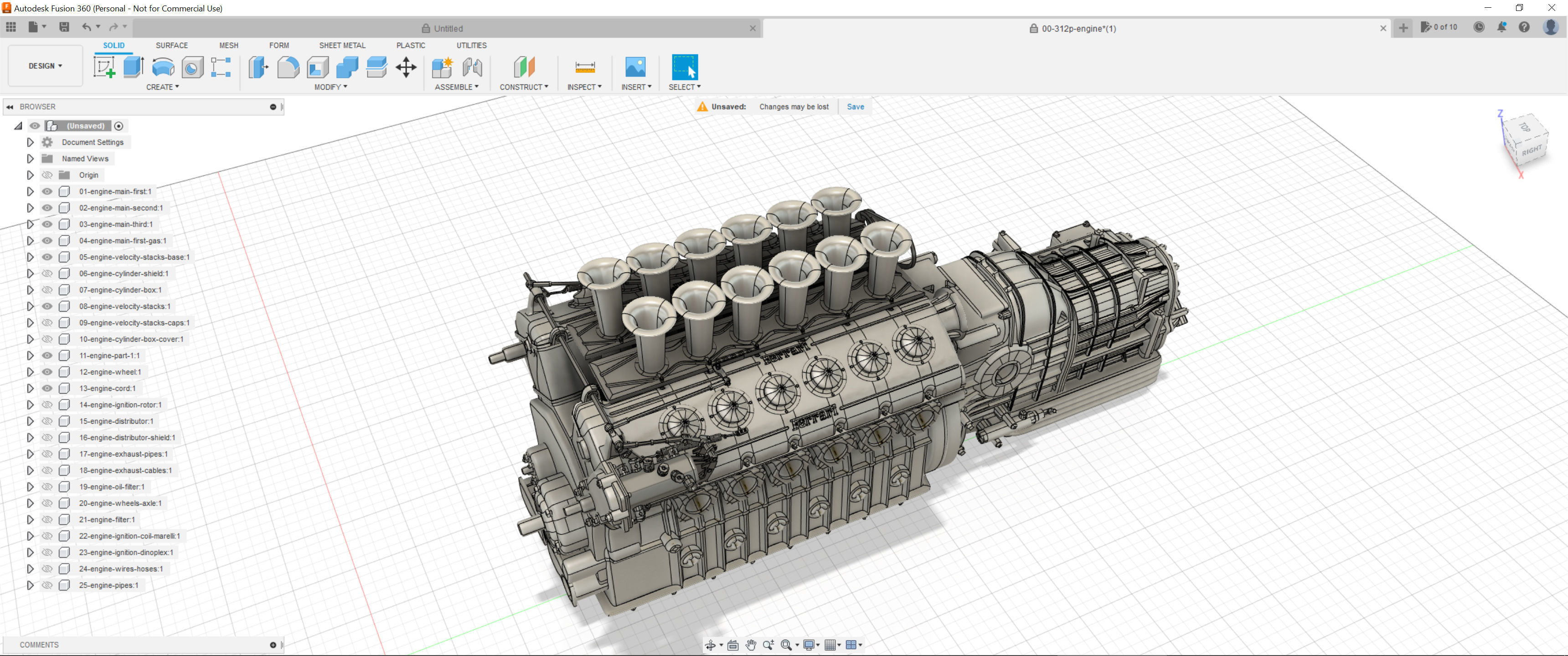Ferrari Classic Engine Pack - 3D Printable Pack Bundle 3D Model Collection_28