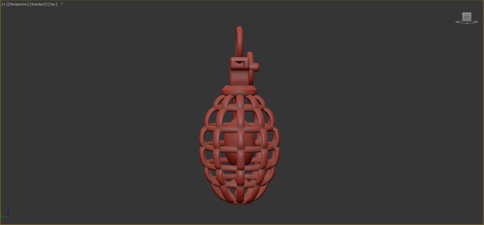 Heart Grenade gold pendant jewelry Free 3D print model_8