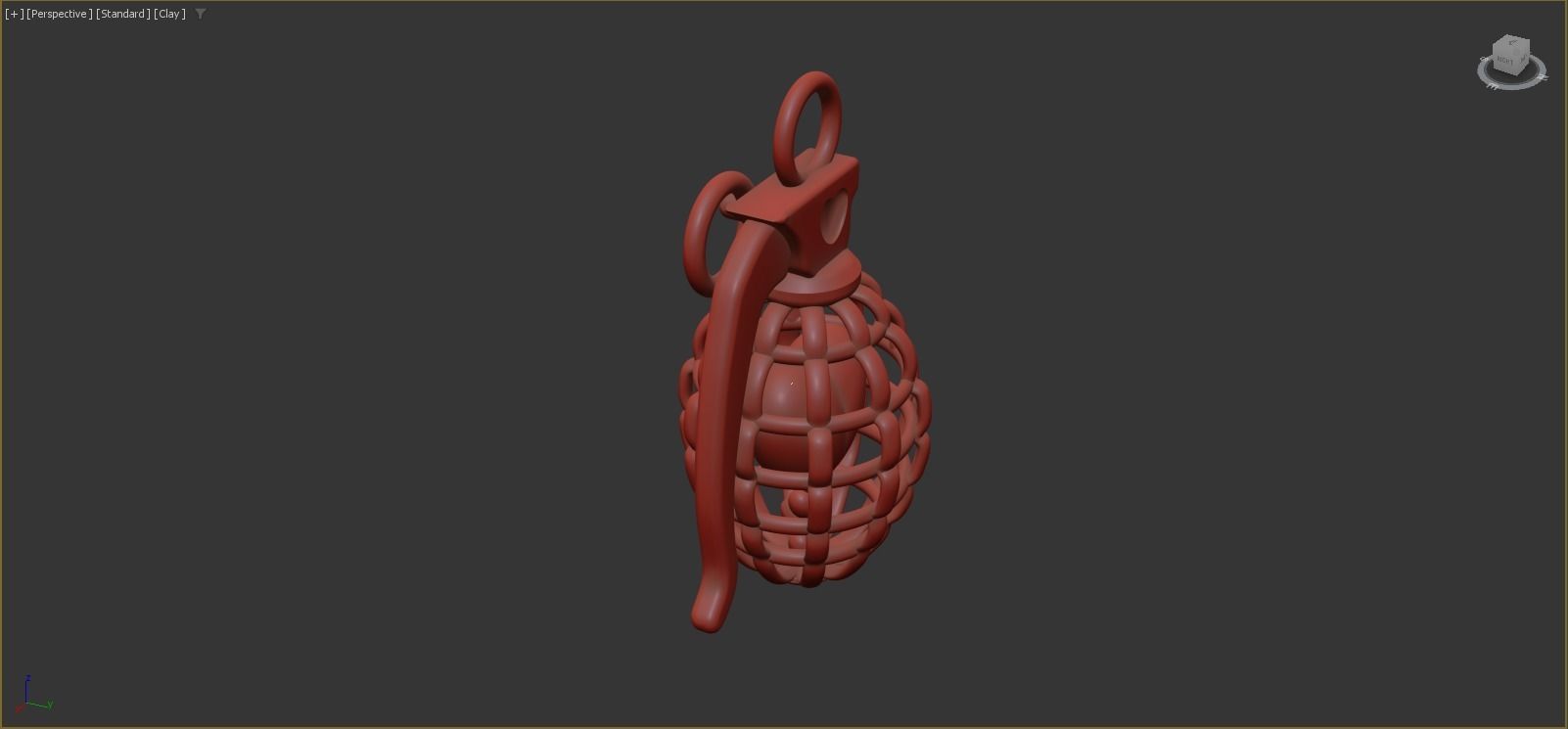 Heart Grenade gold pendant jewelry Free 3D print model_7