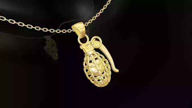 Heart Grenade gold pendant jewelry Free 3D print model Heart Grenade gold pendant jewelry Free 3D print model