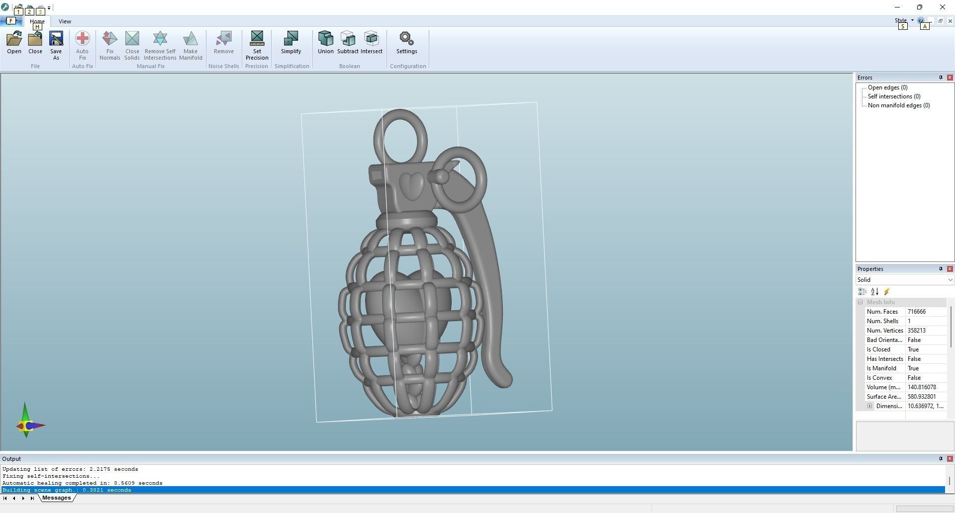 Heart Grenade gold pendant jewelry Free 3D print model_5