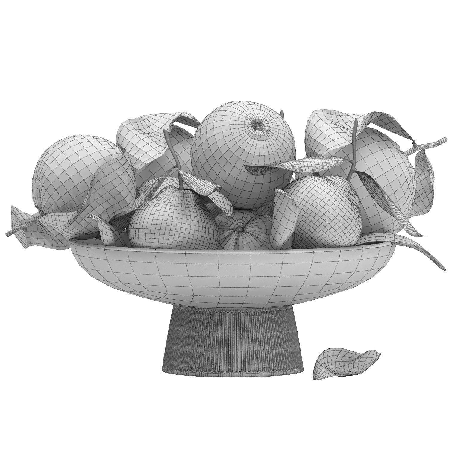 white bowl of oranges 3D model_4