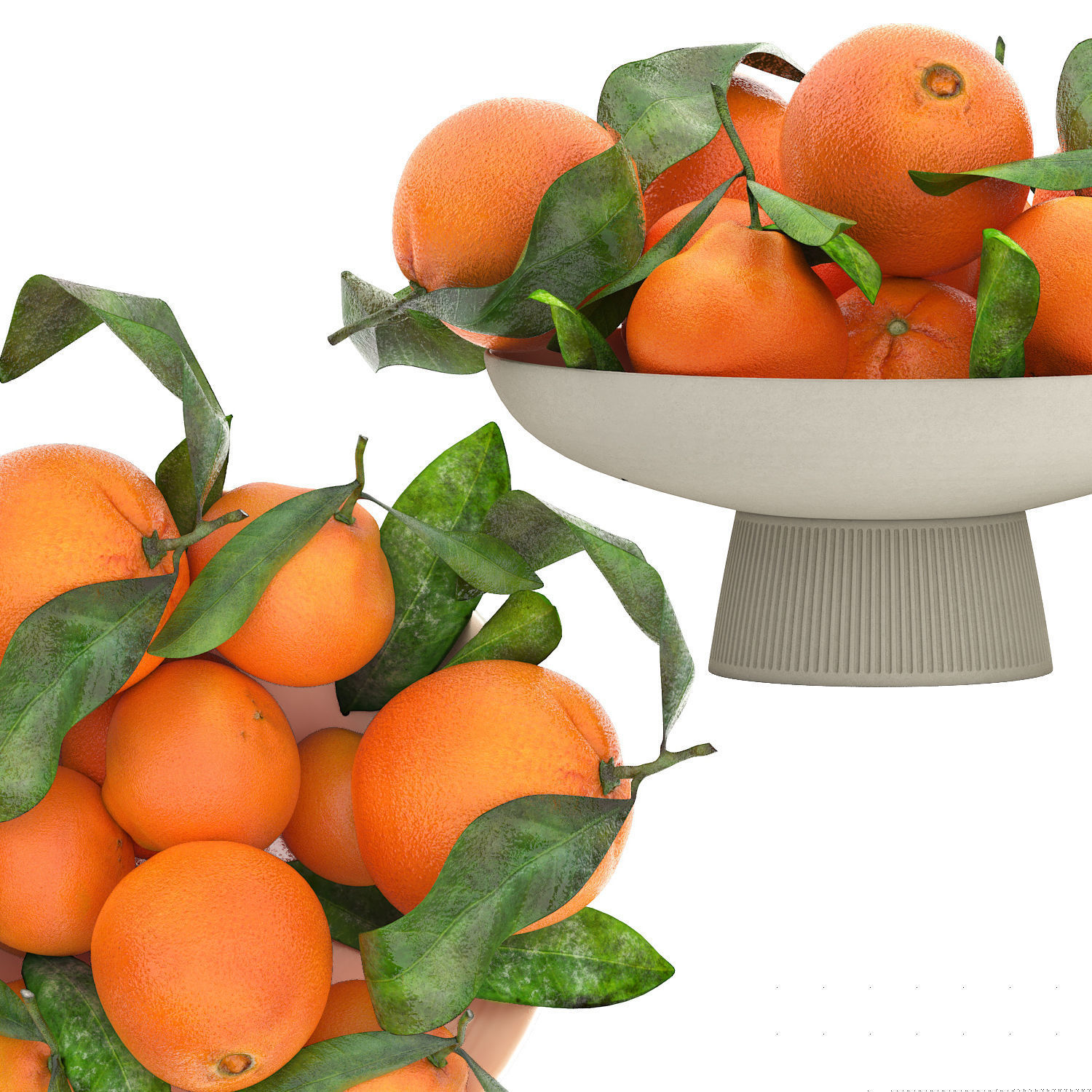 white bowl of oranges 3D model_3