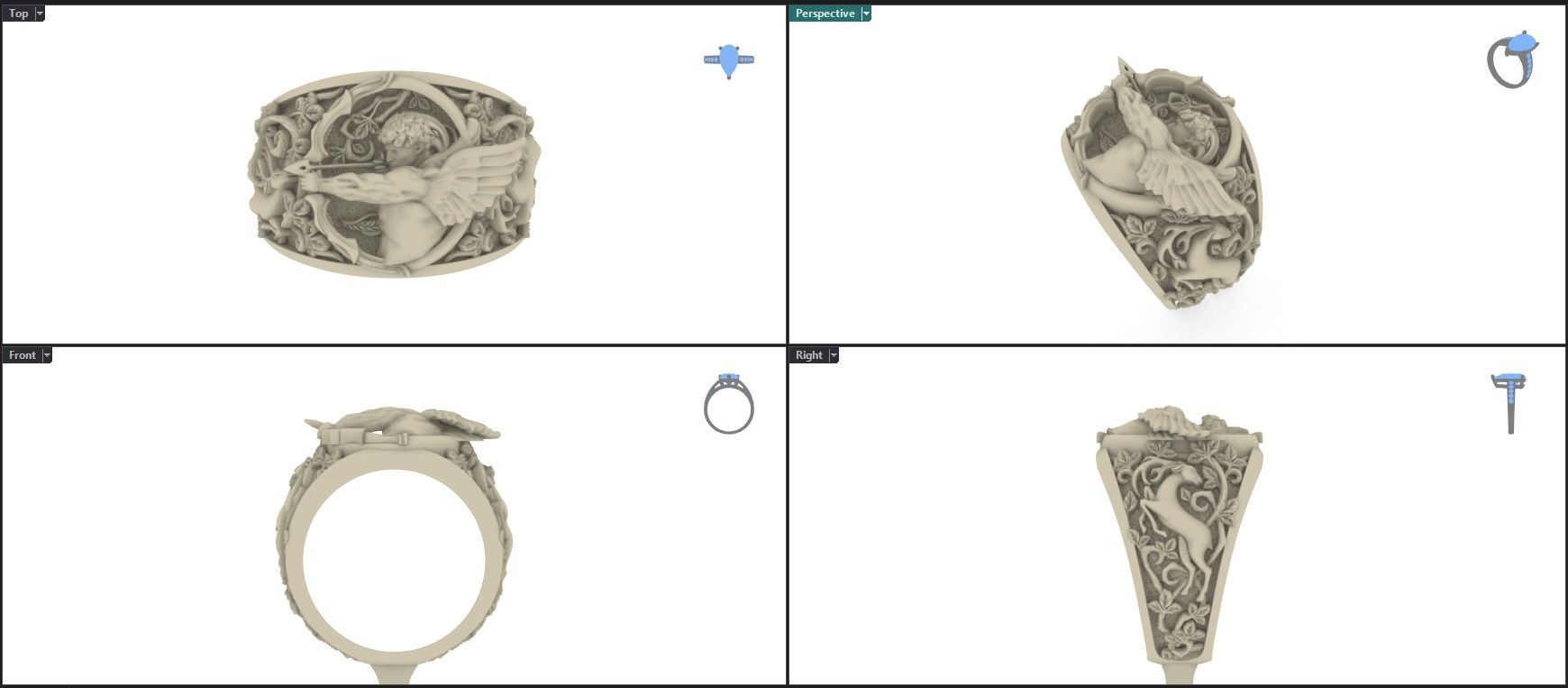 Eros Textured Ring 3D print model_3