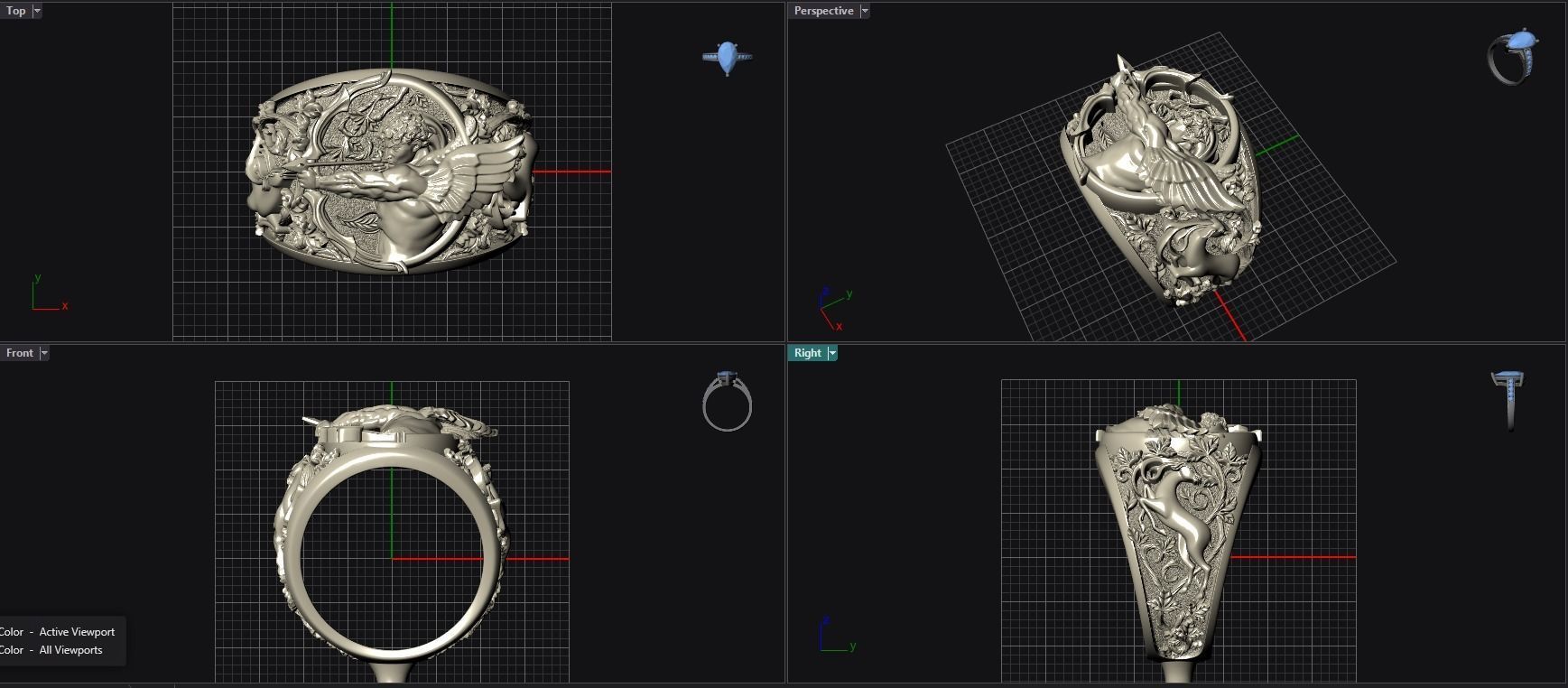 Eros Textured Ring 3D print model_8