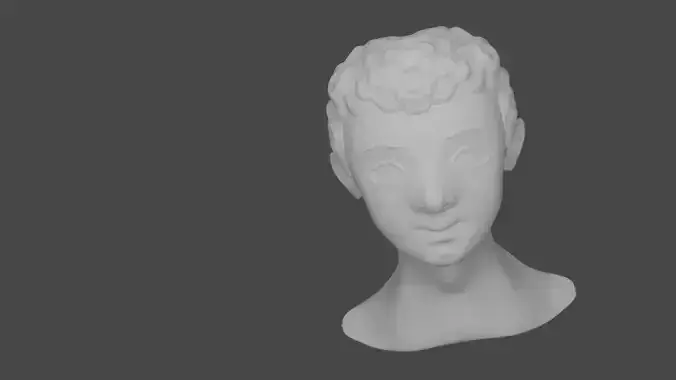 Head of a statue of a child