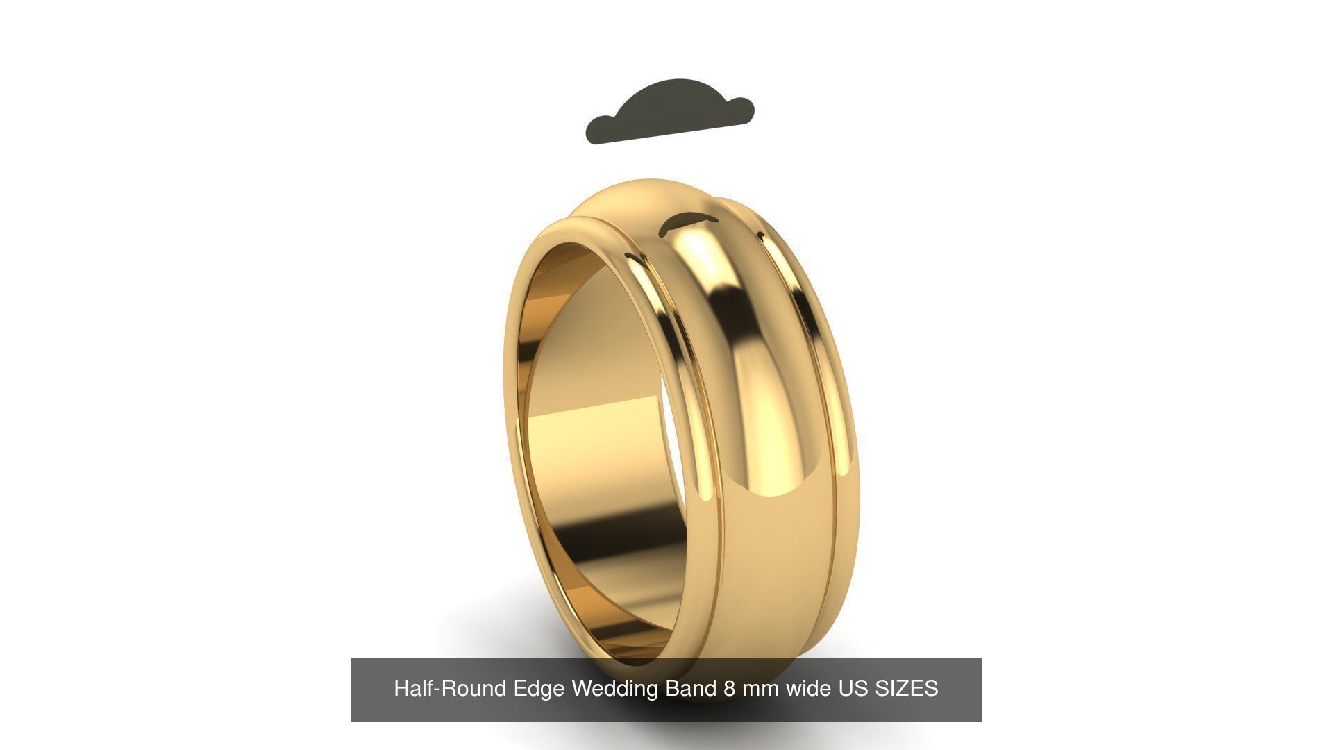 Half-Round Edge Wedding Band US SIZES Collection _6