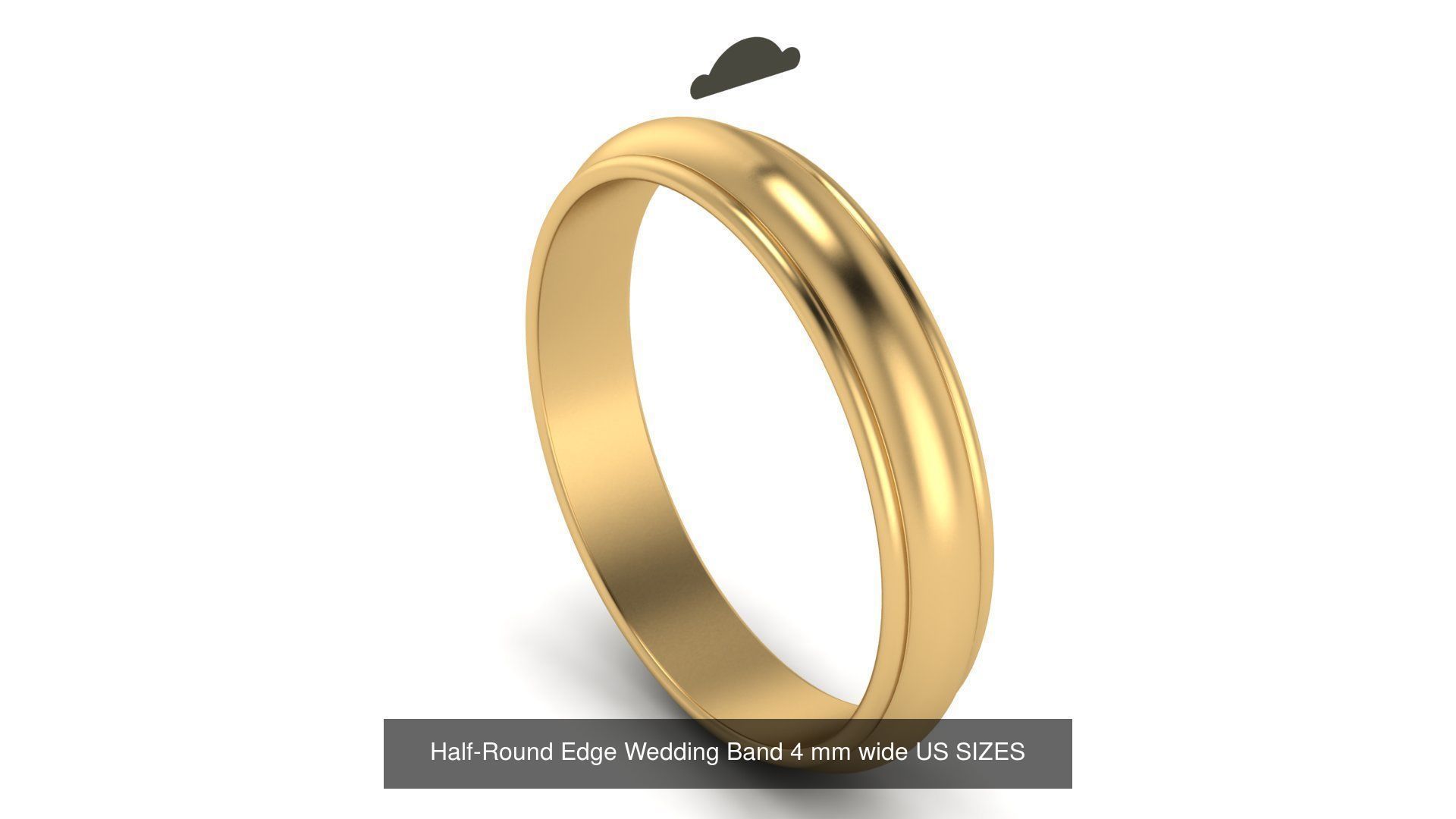 Half-Round Edge Wedding Band US SIZES Collection _2