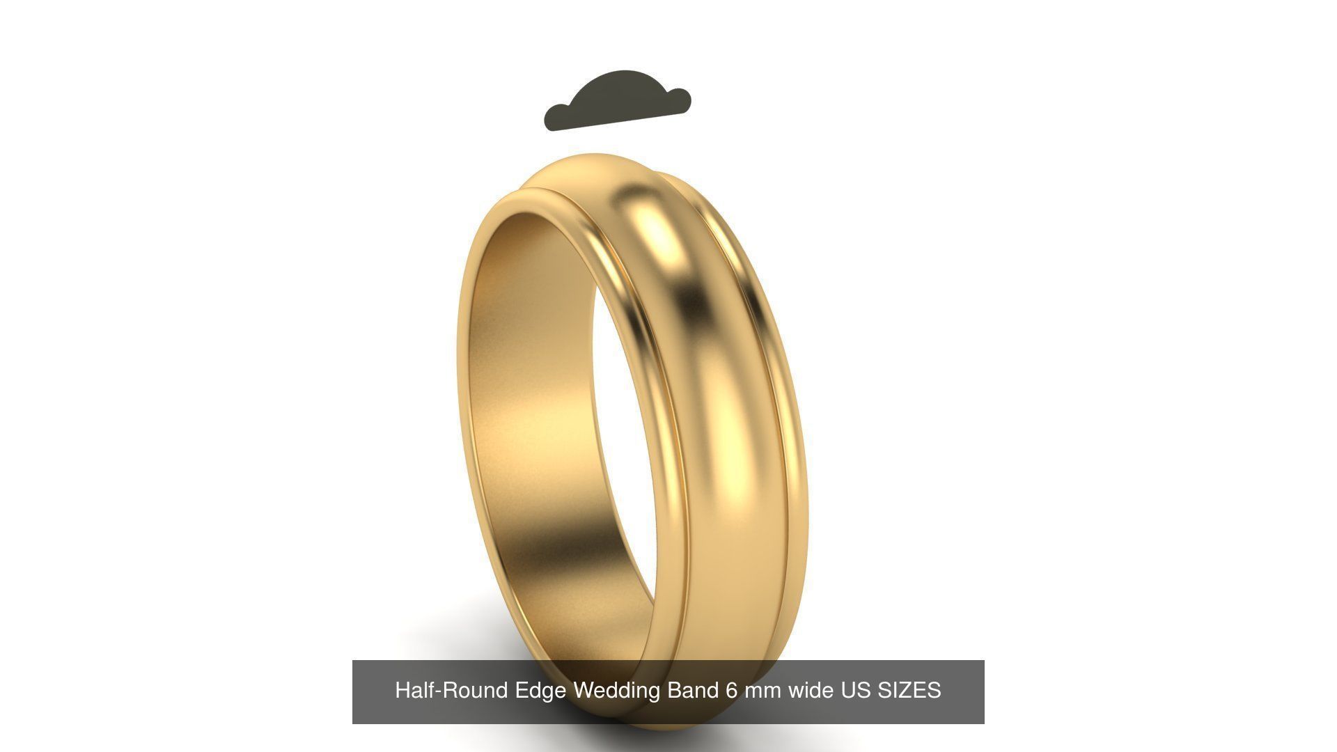 Half-Round Edge Wedding Band US SIZES Collection _4