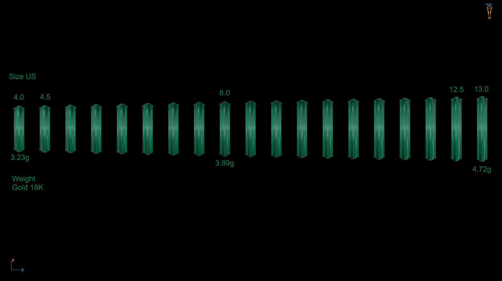 Half-Round Edge Wedding Band US SIZES Collection _32