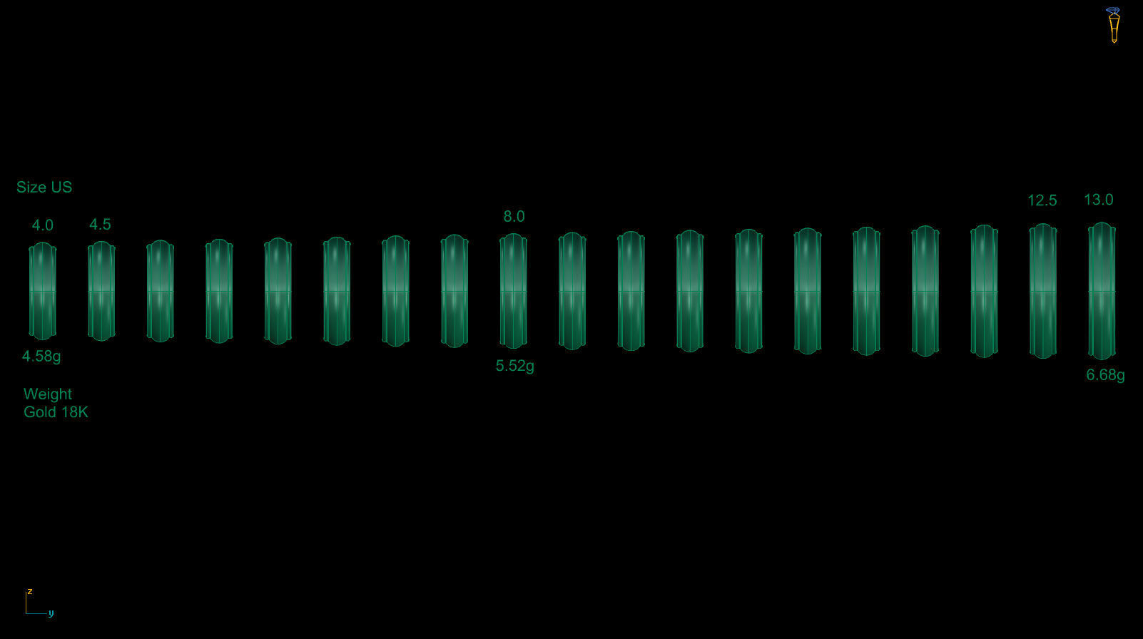 Half-Round Edge Wedding Band US SIZES Collection _50