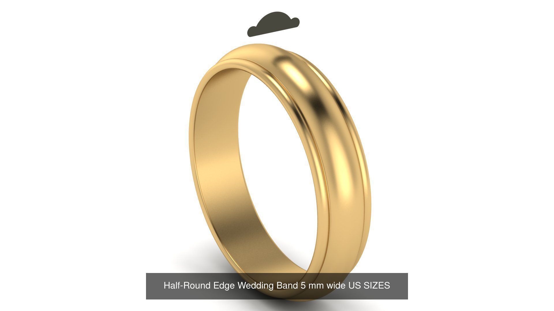 Half-Round Edge Wedding Band US SIZES Collection _3