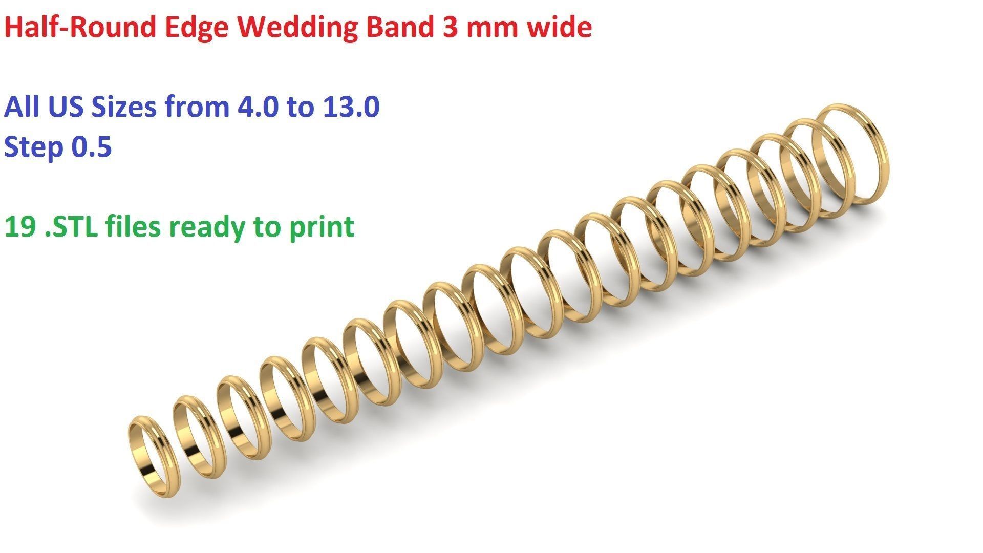 Half-Round Edge Wedding Band US SIZES Collection _14