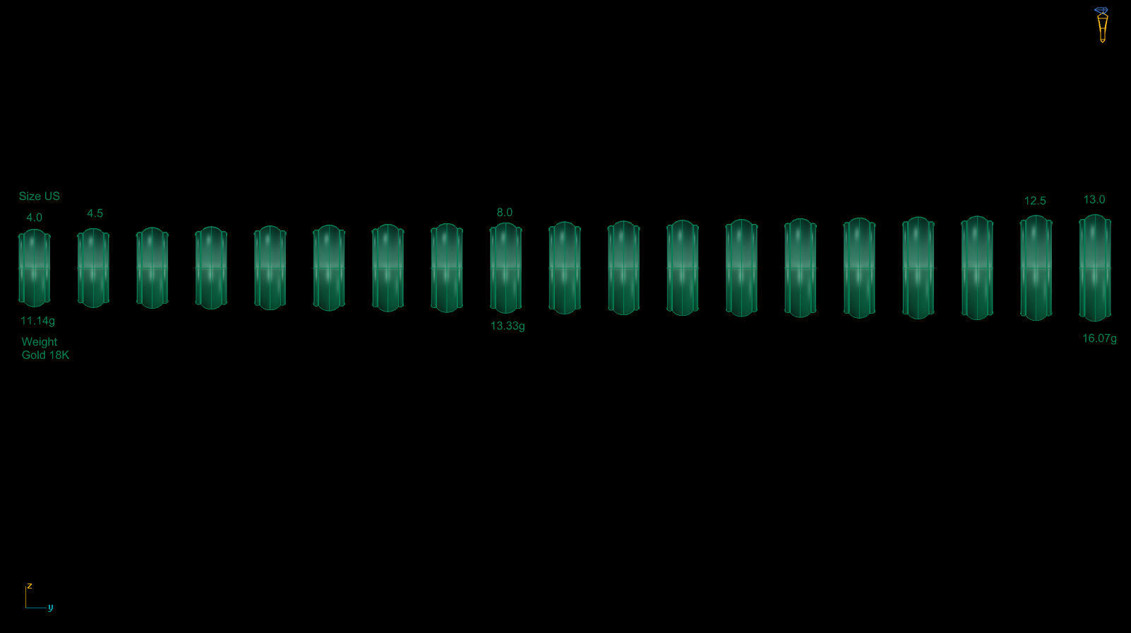 Half-Round Edge Wedding Band US SIZES Collection _105