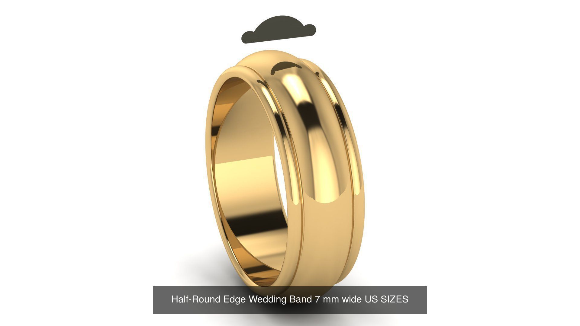 Half-Round Edge Wedding Band US SIZES Collection _5