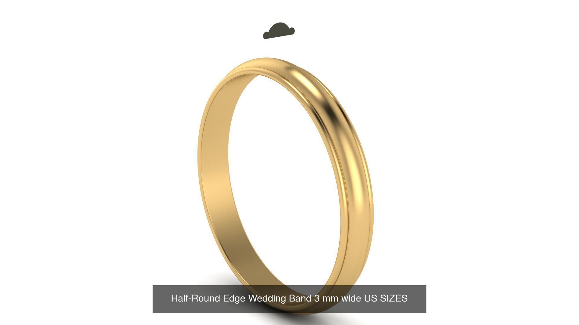 Half-Round Edge Wedding Band US SIZES Collection _1