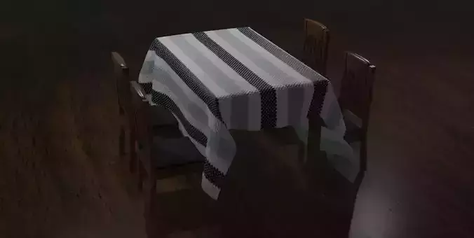 Covered table with chairs