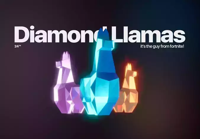Diamond llamas from Fortnite