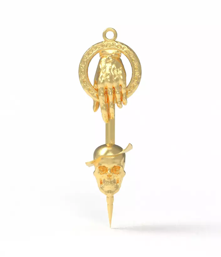 Hand Knife And Skull Pendant 3D print model_0
