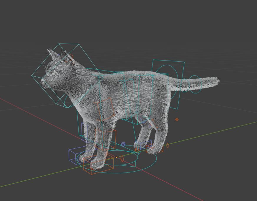 Rigged Cat Low-poly 3D model_2