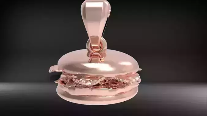 Niche Design Hamburger Charm Pendant Necklace Jewelry