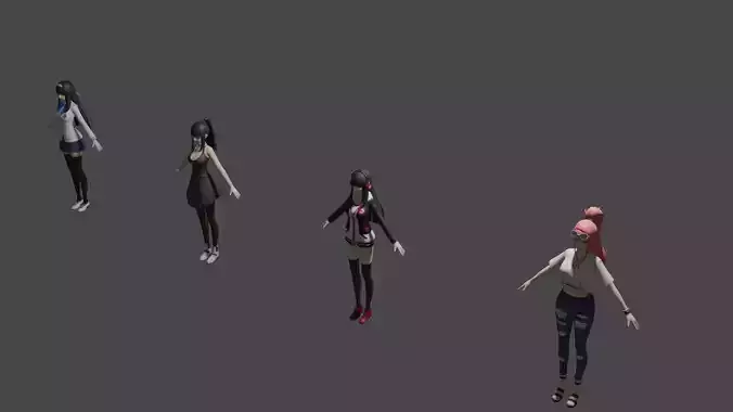 Japanese style anime girl collection