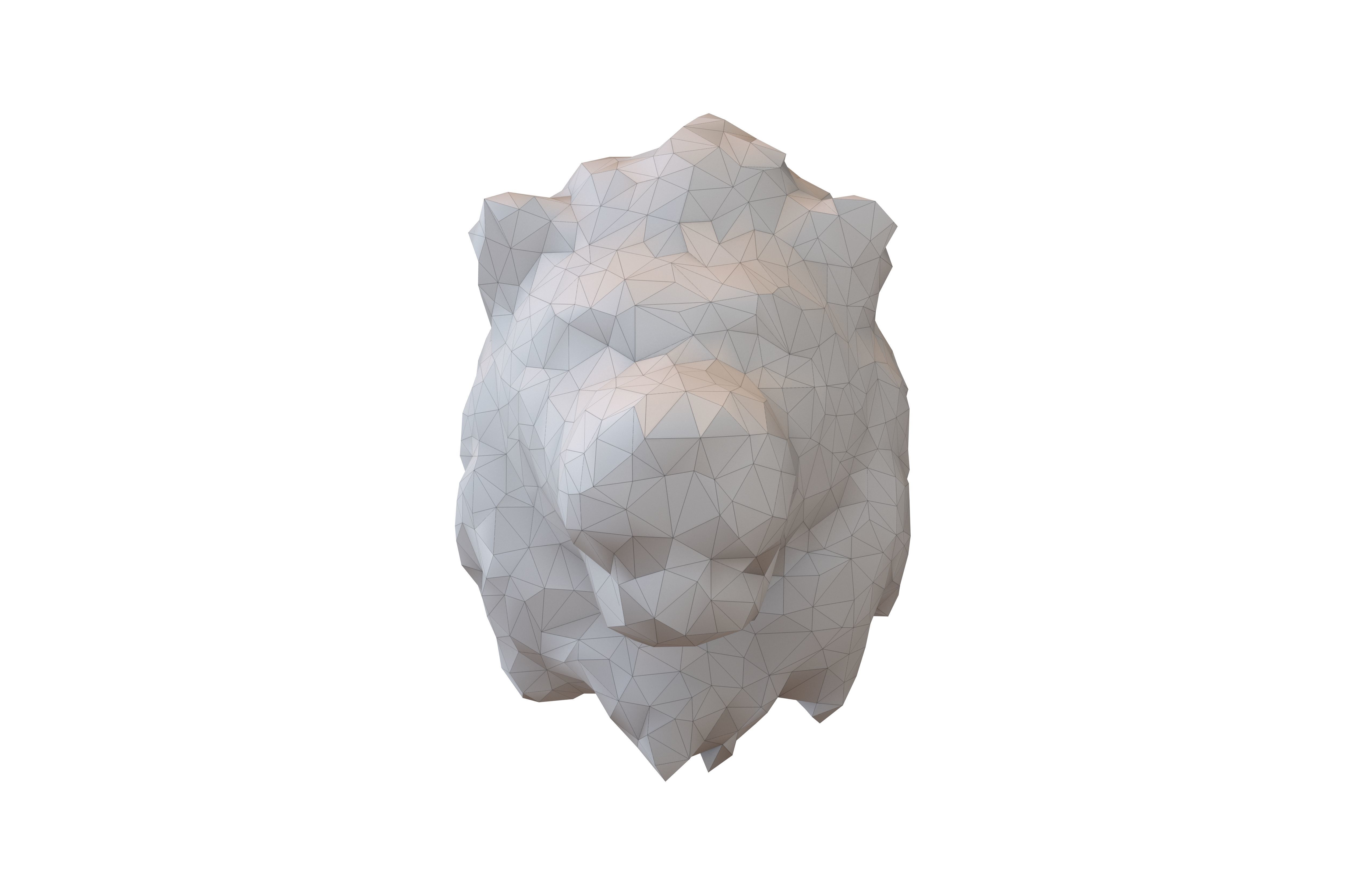 Styled Lion Head v1 001 Low-poly 3D model_2