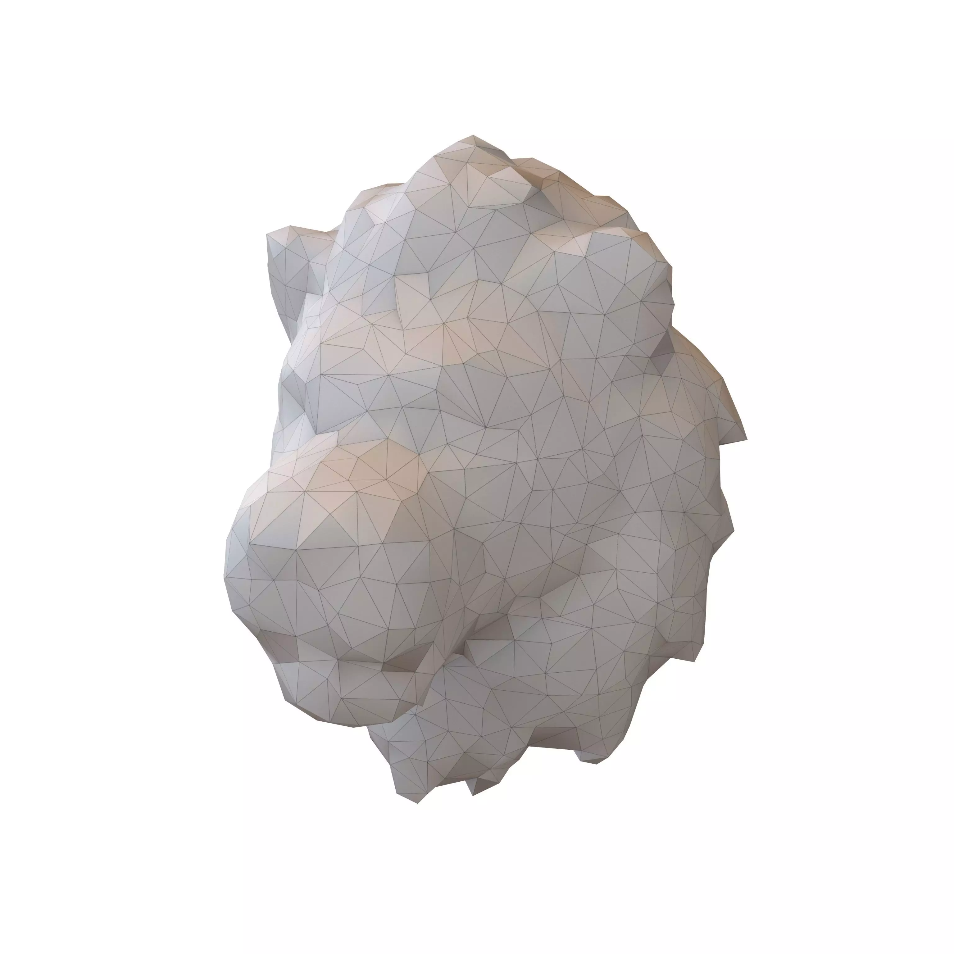 Styled Lion Head v1 001 Low-poly 3D model_0