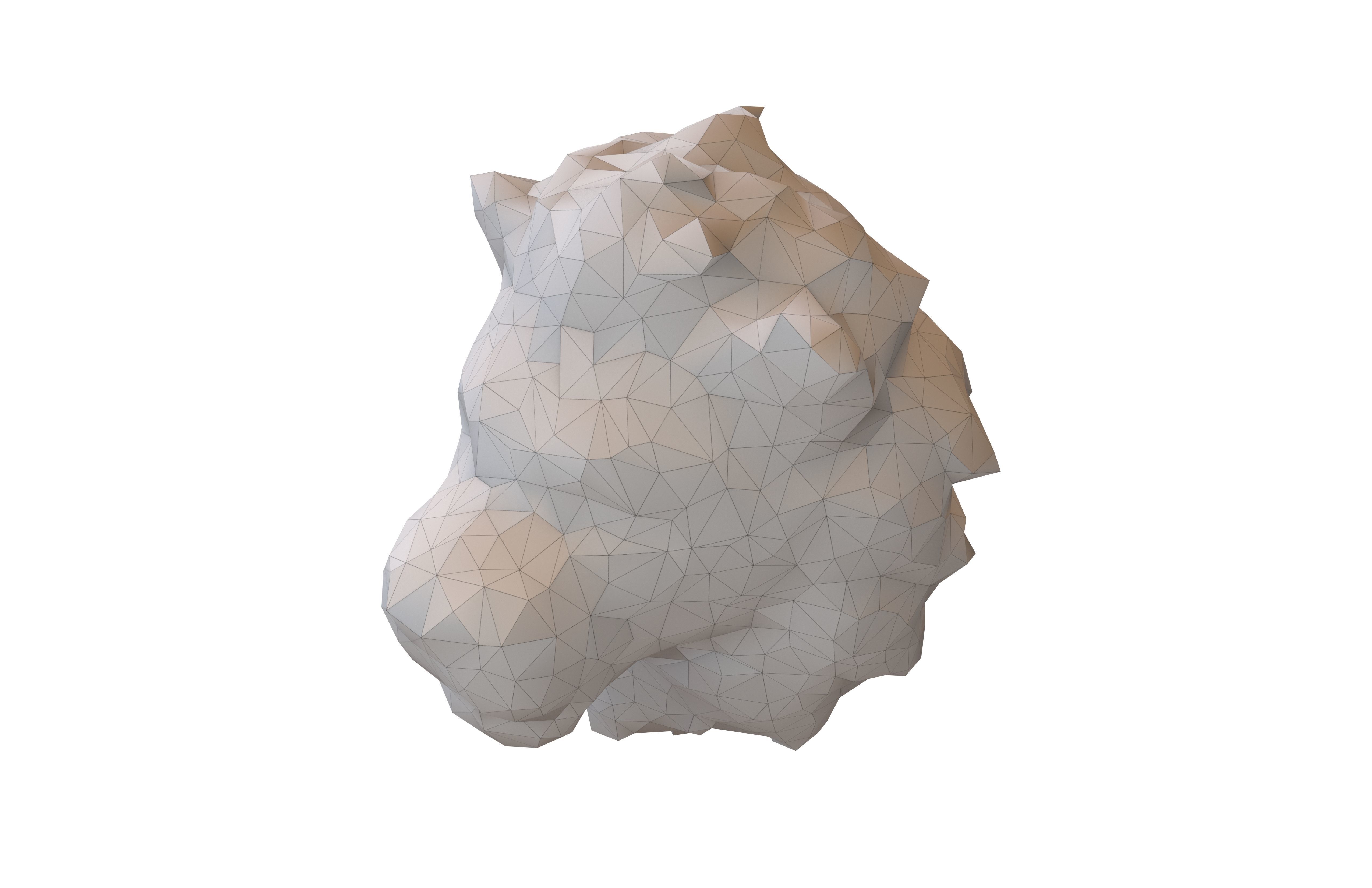 Styled Lion Head v1 001 Low-poly 3D model_1