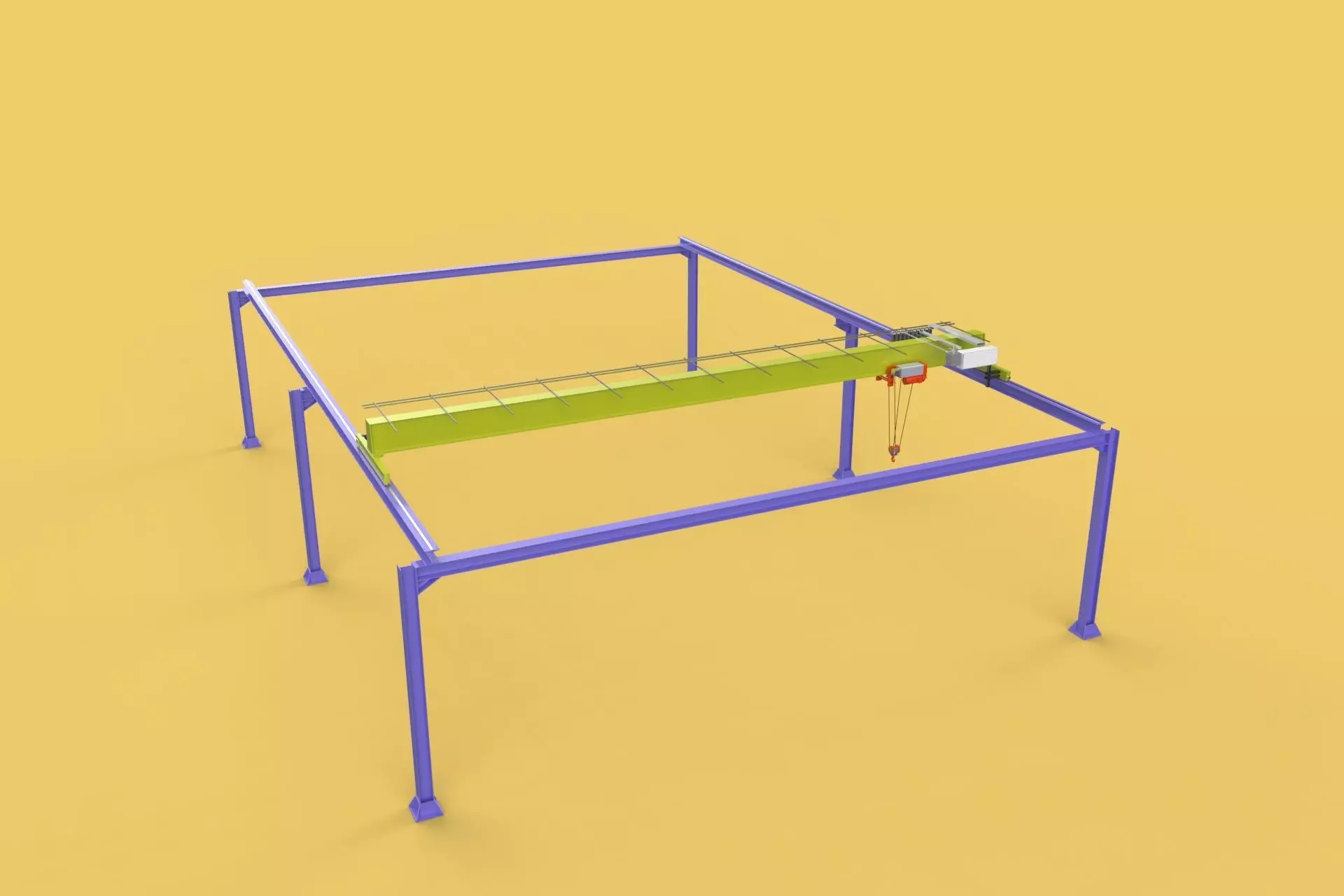 GIRDER OVERHEAD BRIDGE CRANE GANTRY HOIST 3D model