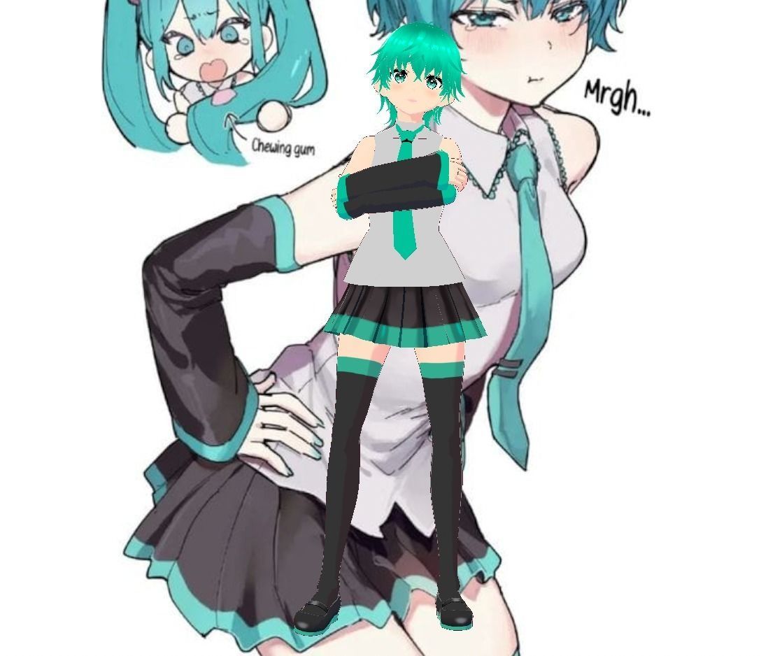 Miku Vtuber 3D vrm 3D model_2