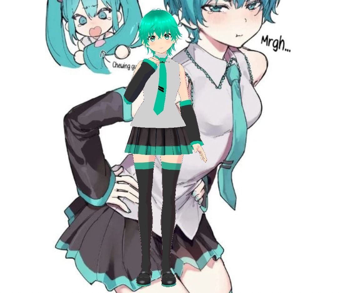 Miku Vtuber 3D vrm 3D model_1