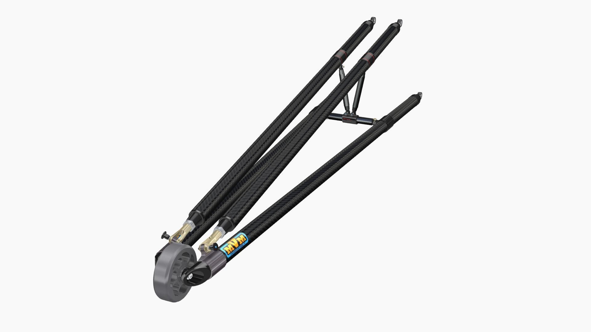 MVM 4 Bar Single Set Wheelie Bar Low-poly 3D model_2