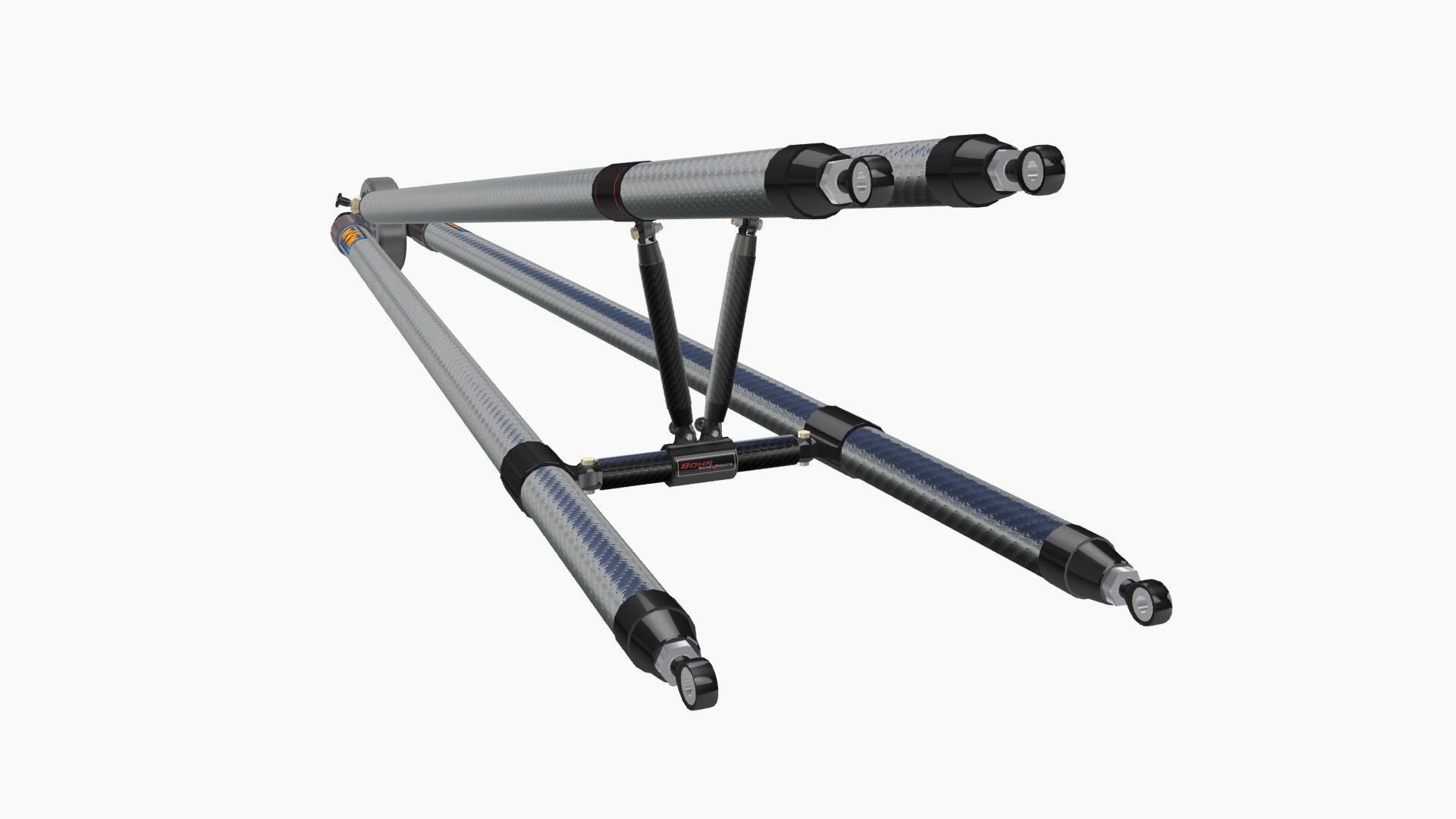 MVM 4 Bar Single Set Wheelie Bar Low-poly 3D model_4