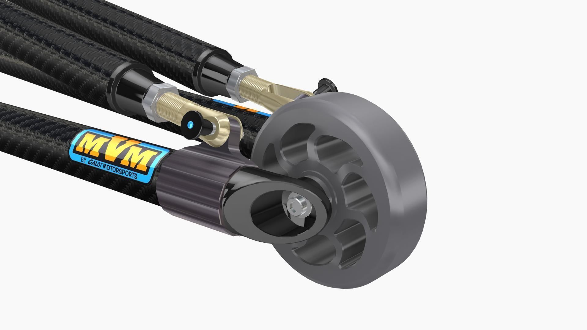 MVM 4 Bar Single Set Wheelie Bar Low-poly 3D model_6