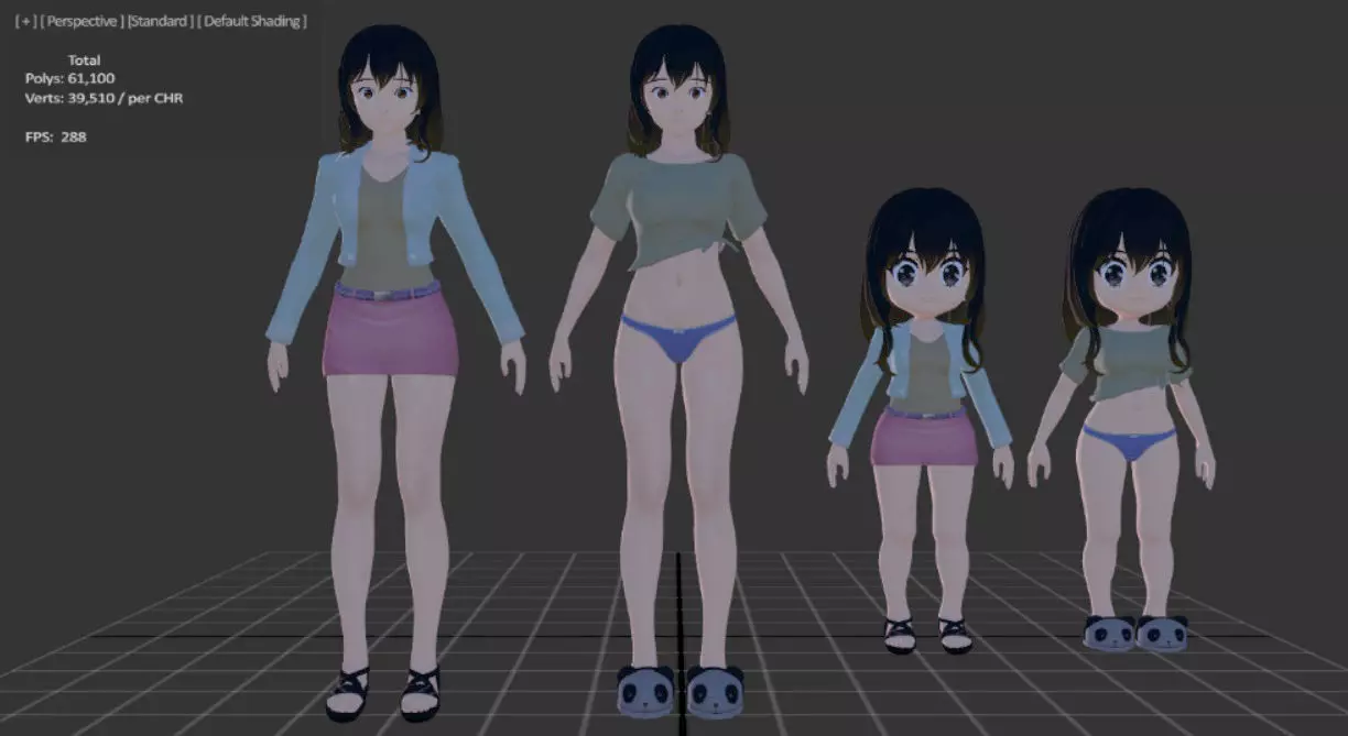 3D GameReady Hana Low-poly 3D model_0
