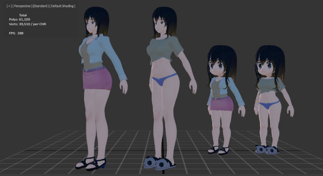 3D GameReady Hana Low-poly 3D model_2