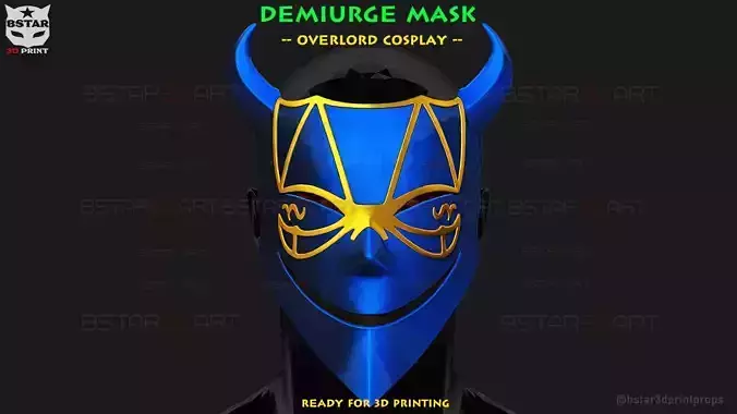 Demiurge Half Mask - OverLord Cosplay 3D print model