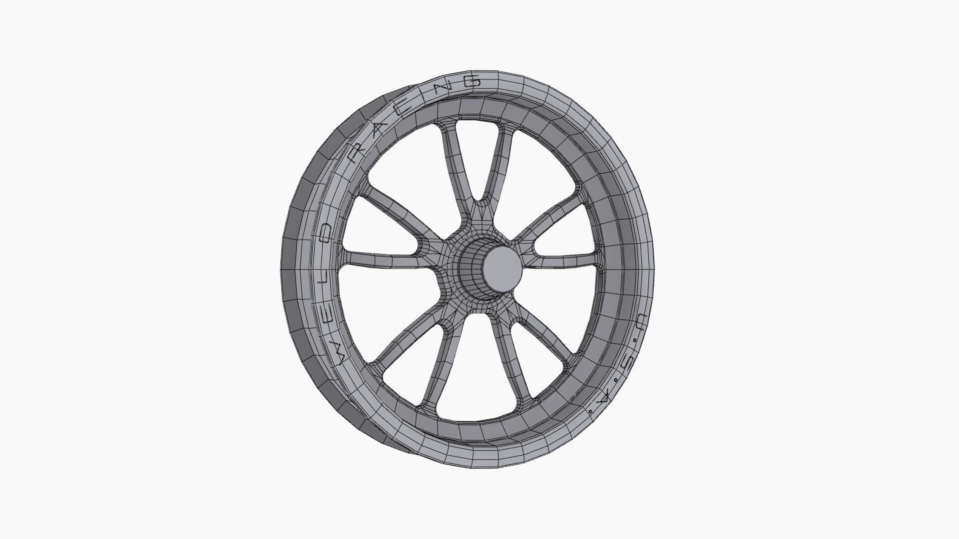 Weld Racing Full Throttle drag front wheel Low-poly 3D model_8