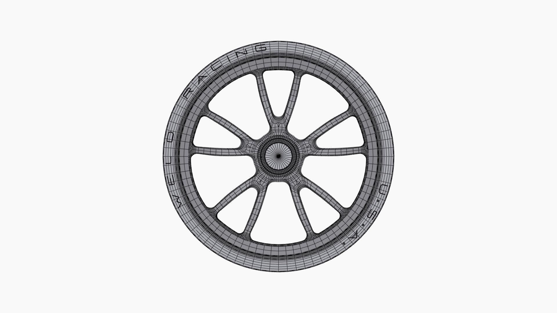 Weld Racing Full Throttle drag front wheel Low-poly 3D model_11