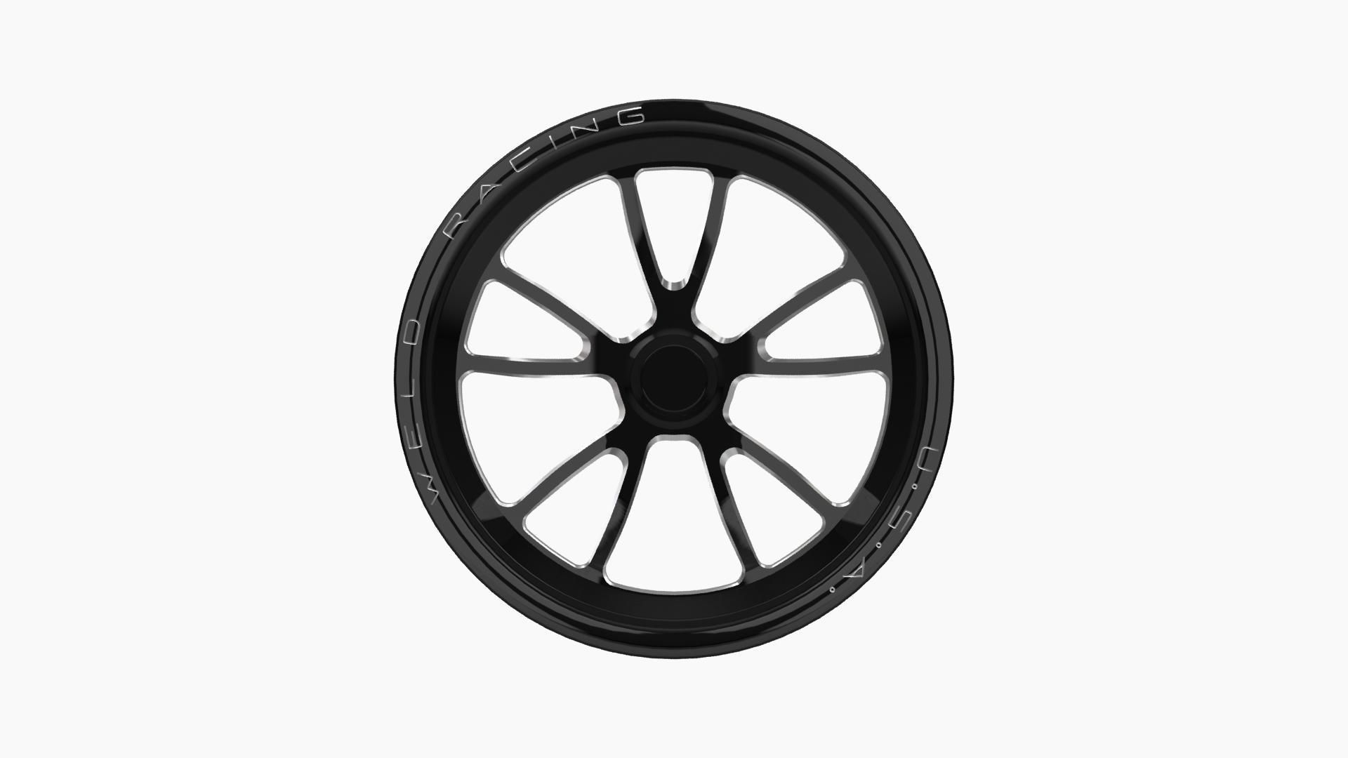 Weld Racing Full Throttle drag front wheel Low-poly 3D model_1