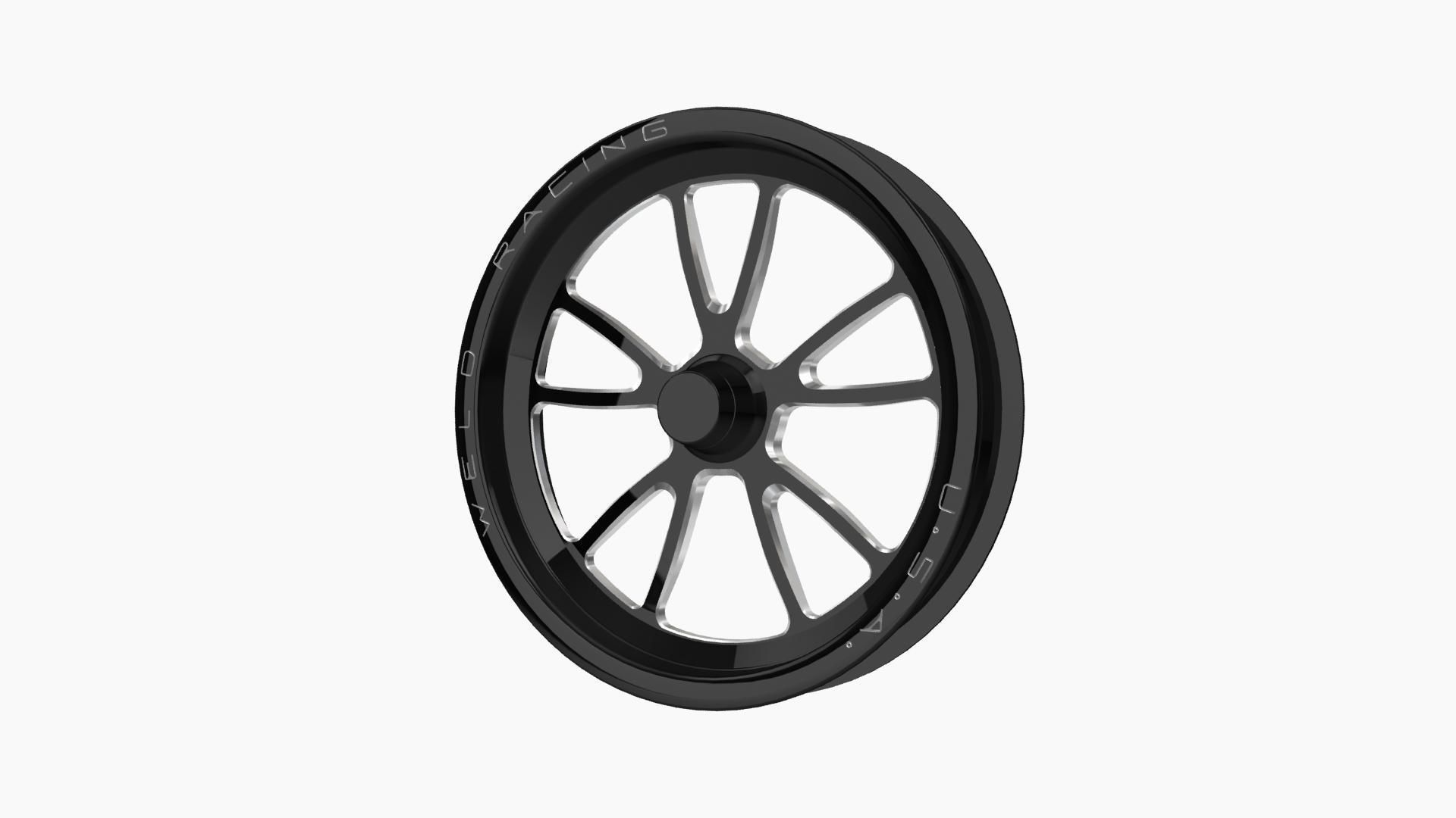 Weld Racing Full Throttle drag front wheel Low-poly 3D model_2