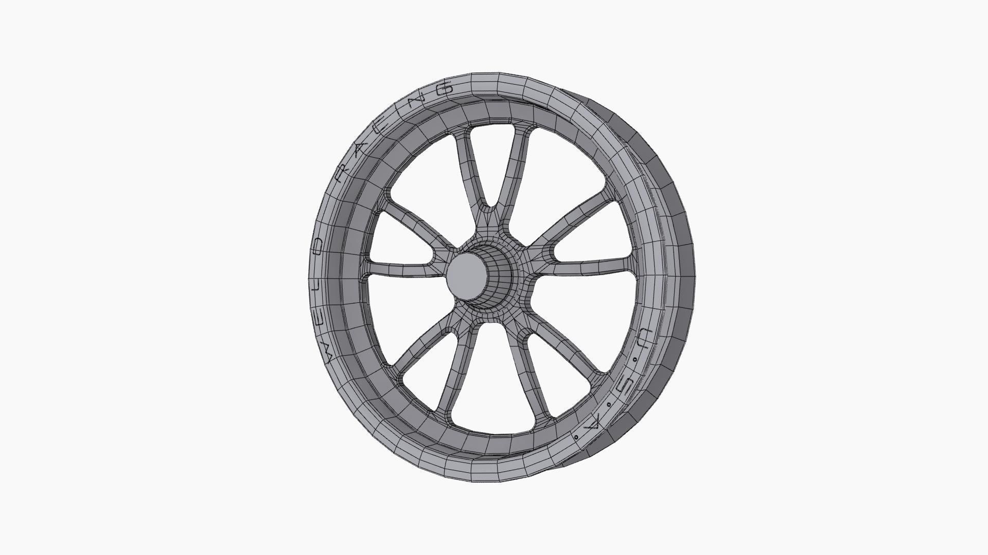 Weld Racing Full Throttle drag front wheel Low-poly 3D model_12