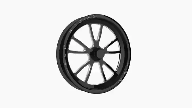 Weld Racing Full Throttle drag front wheel Low-poly 3D model