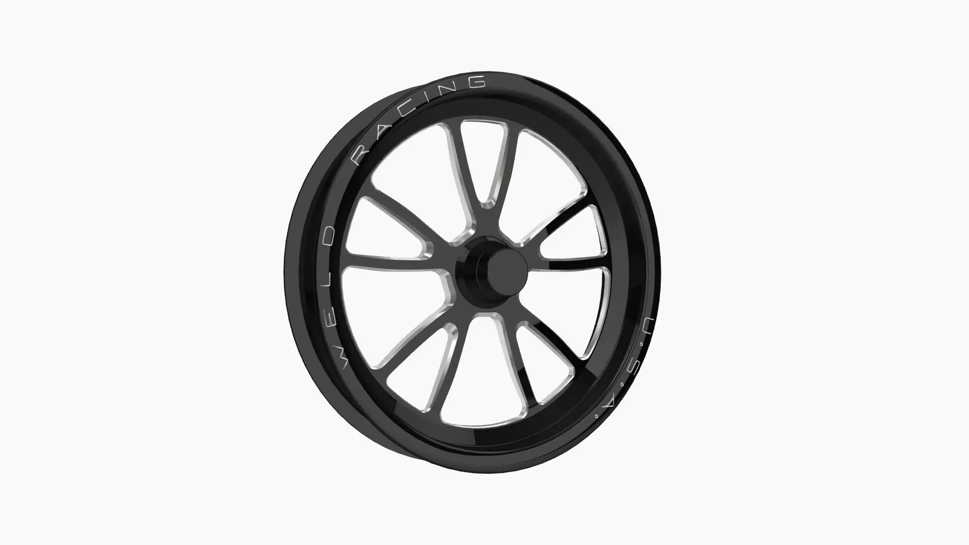 Weld Racing Full Throttle drag front wheel Low-poly 3D model_0