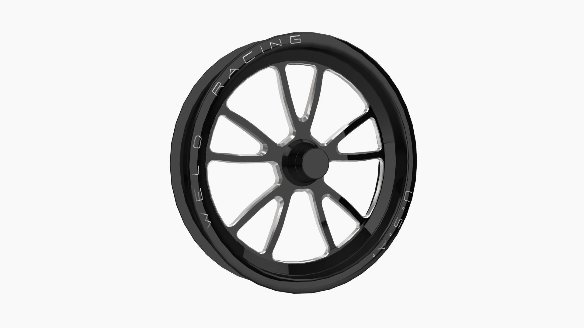 Weld Racing Full Throttle drag front wheel Low-poly 3D model_4