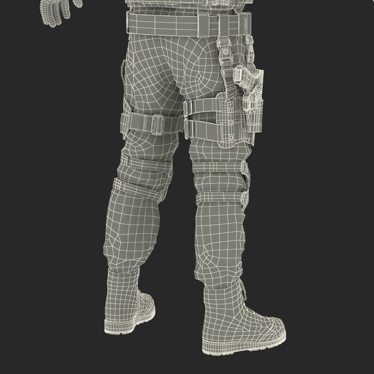 SWAT Man Afro American Rigged 3D model_63